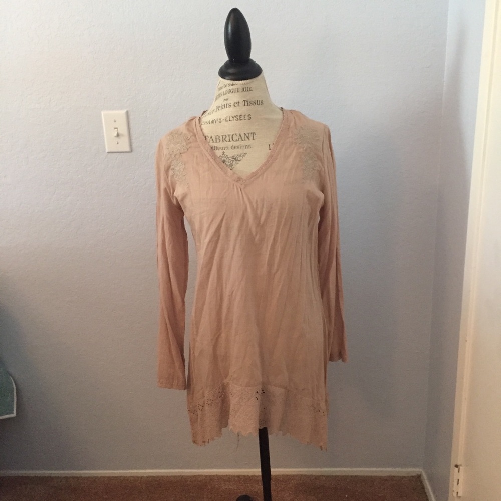 👉 BOGO Free 👈 Love Stitch Dusty Rose Tunic
